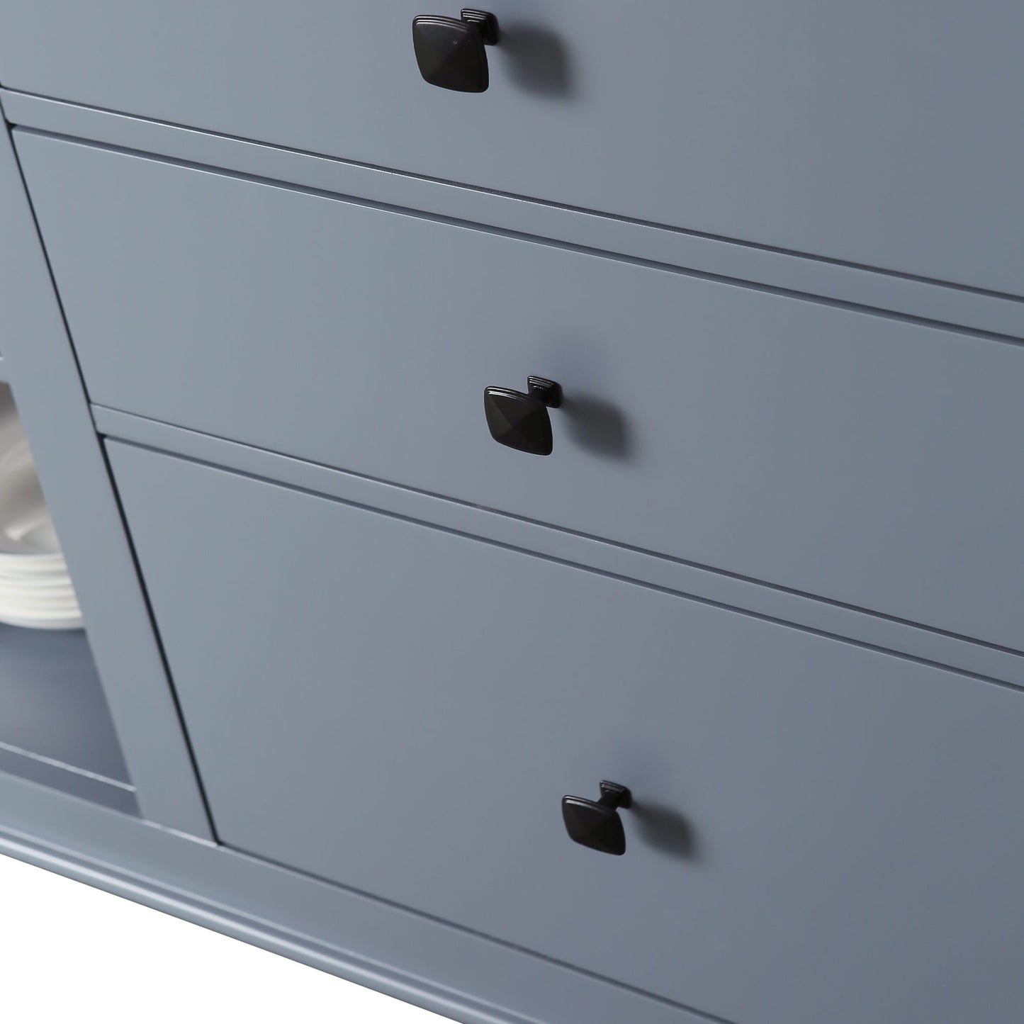 Medley 54 In. Kitchen Island With Slide Out Table in Gray