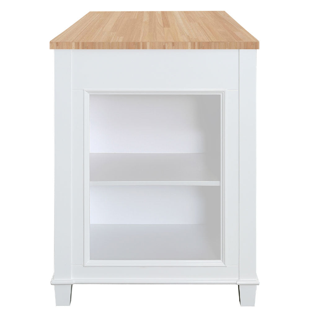 Medley 54 In. Kitchen Island With Slide Out Table in White
