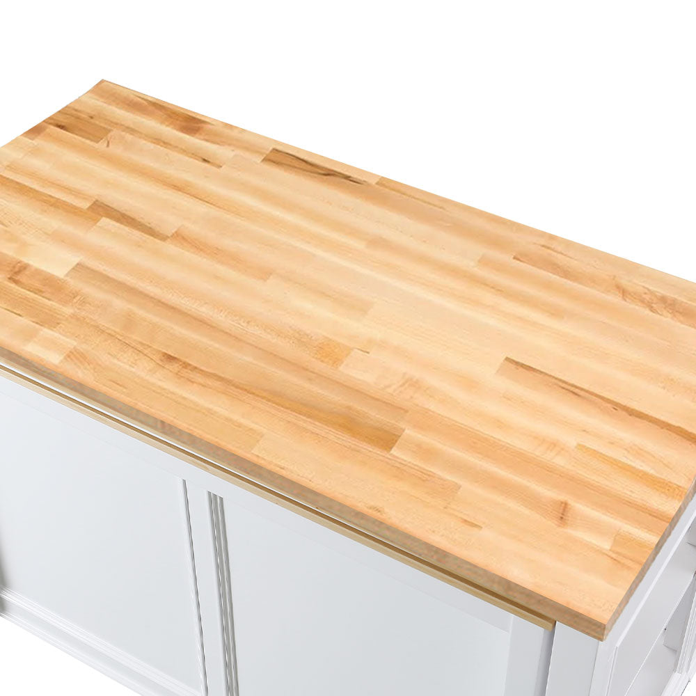 Medley 54 In. Kitchen Island With Slide Out Table in White