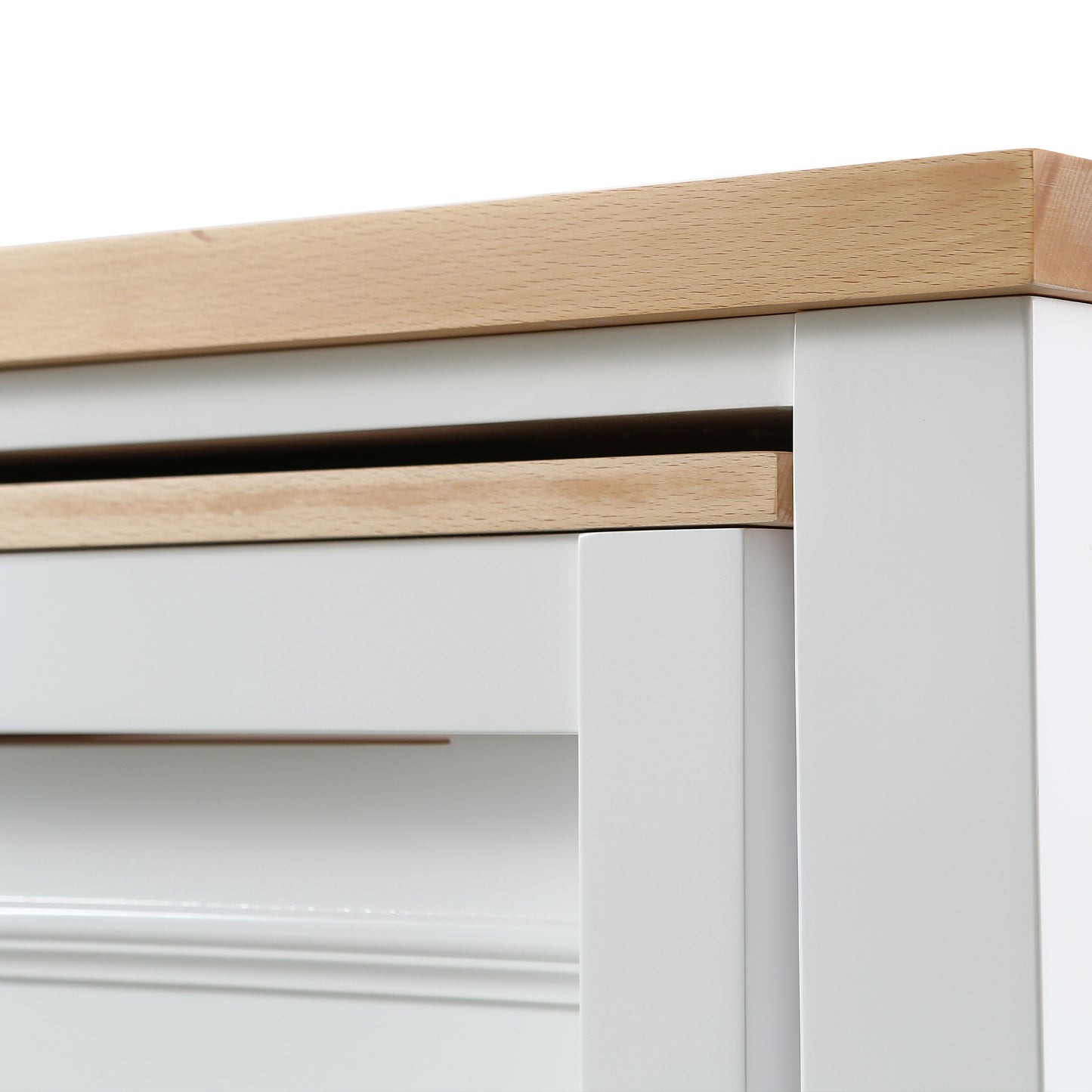 Medley 54 In. Kitchen Island With Slide Out Table in White