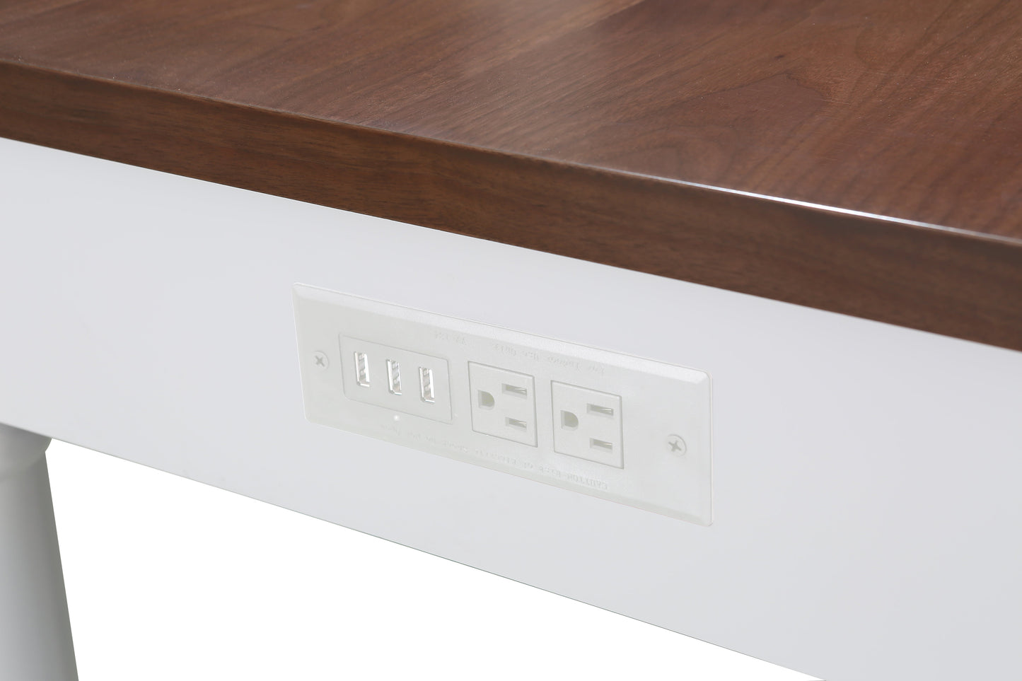 Monterey 80 In. Kitchen Island With Dark Walnut Veneered Wood Countertop in White