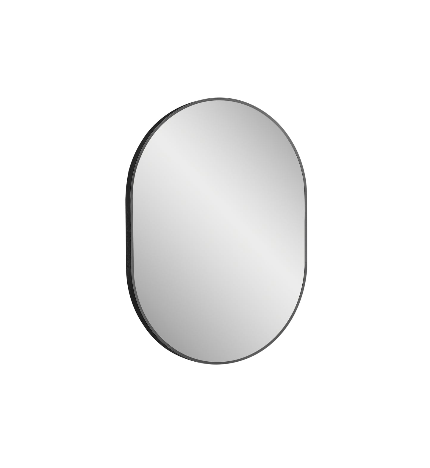 Vera 24" W x 32" H Oval Mirror in Matte Black