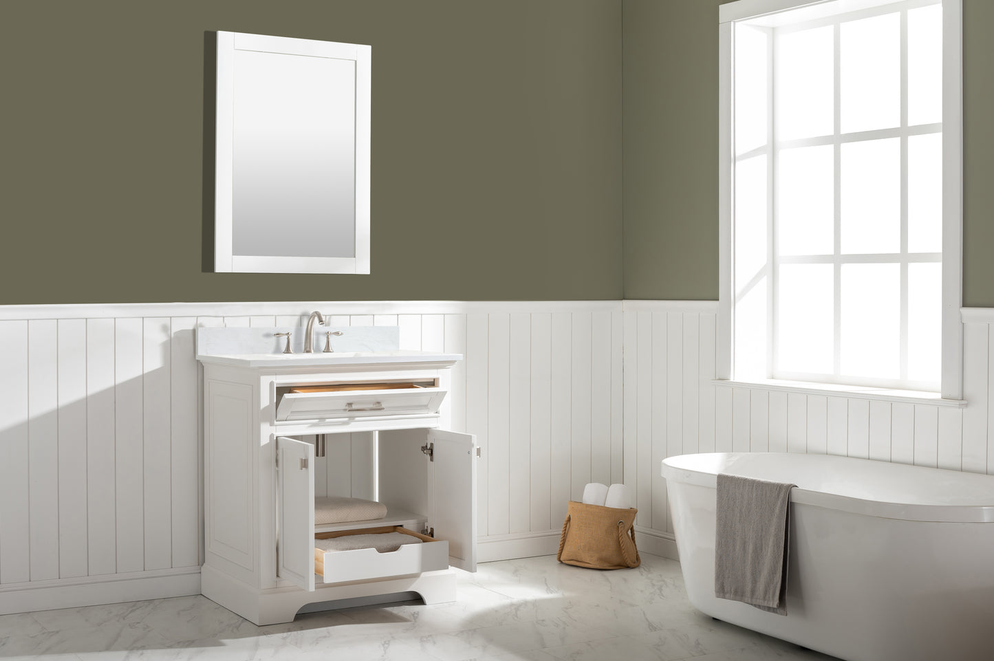 Milano 30" Single Vanity in White
