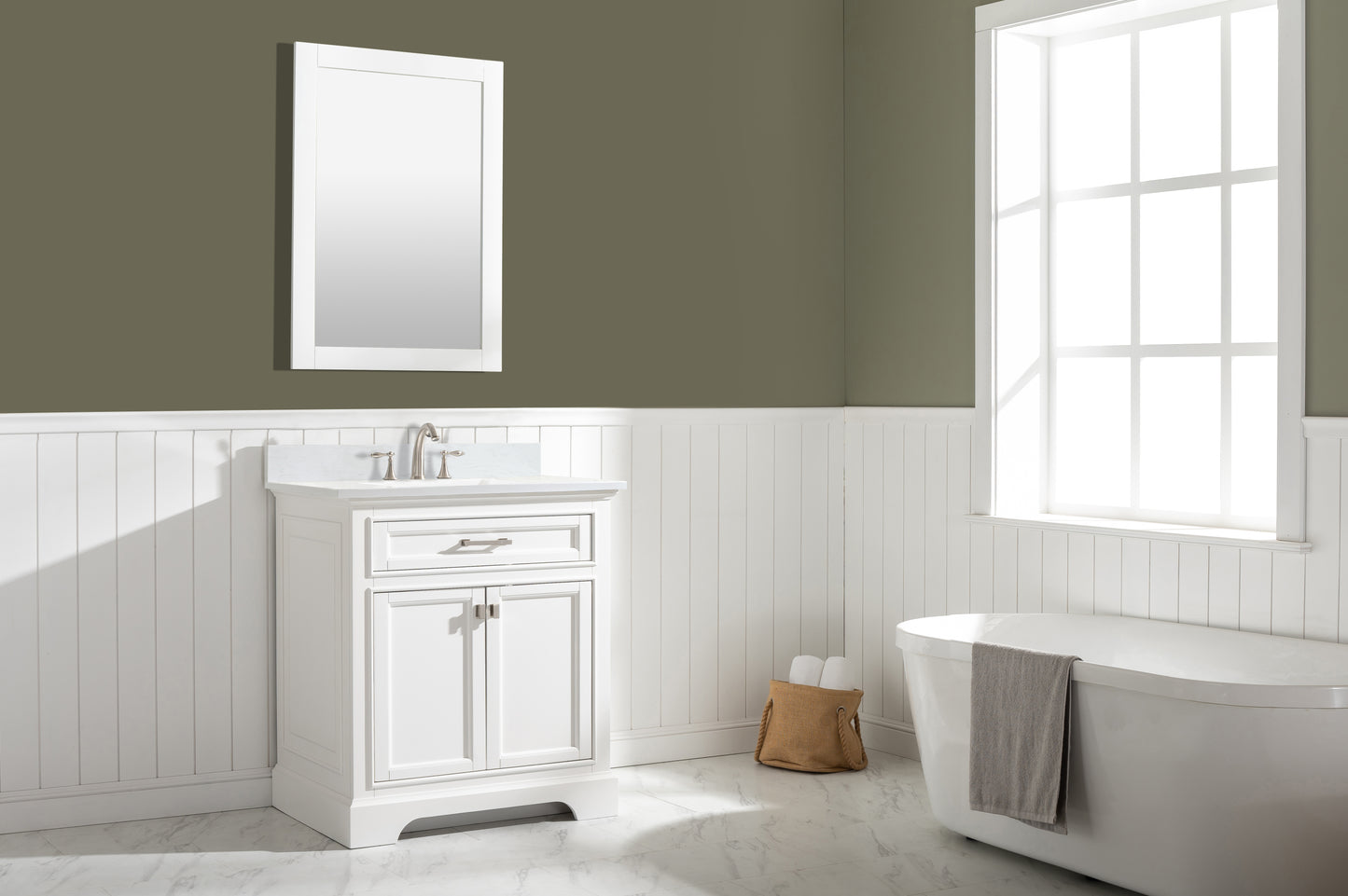 Milano 30" Single Vanity in White