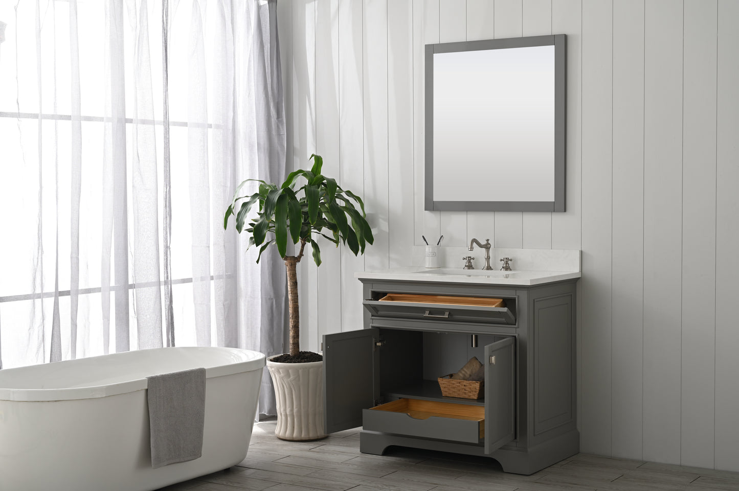 Milano 36" Single Vanity in Gray