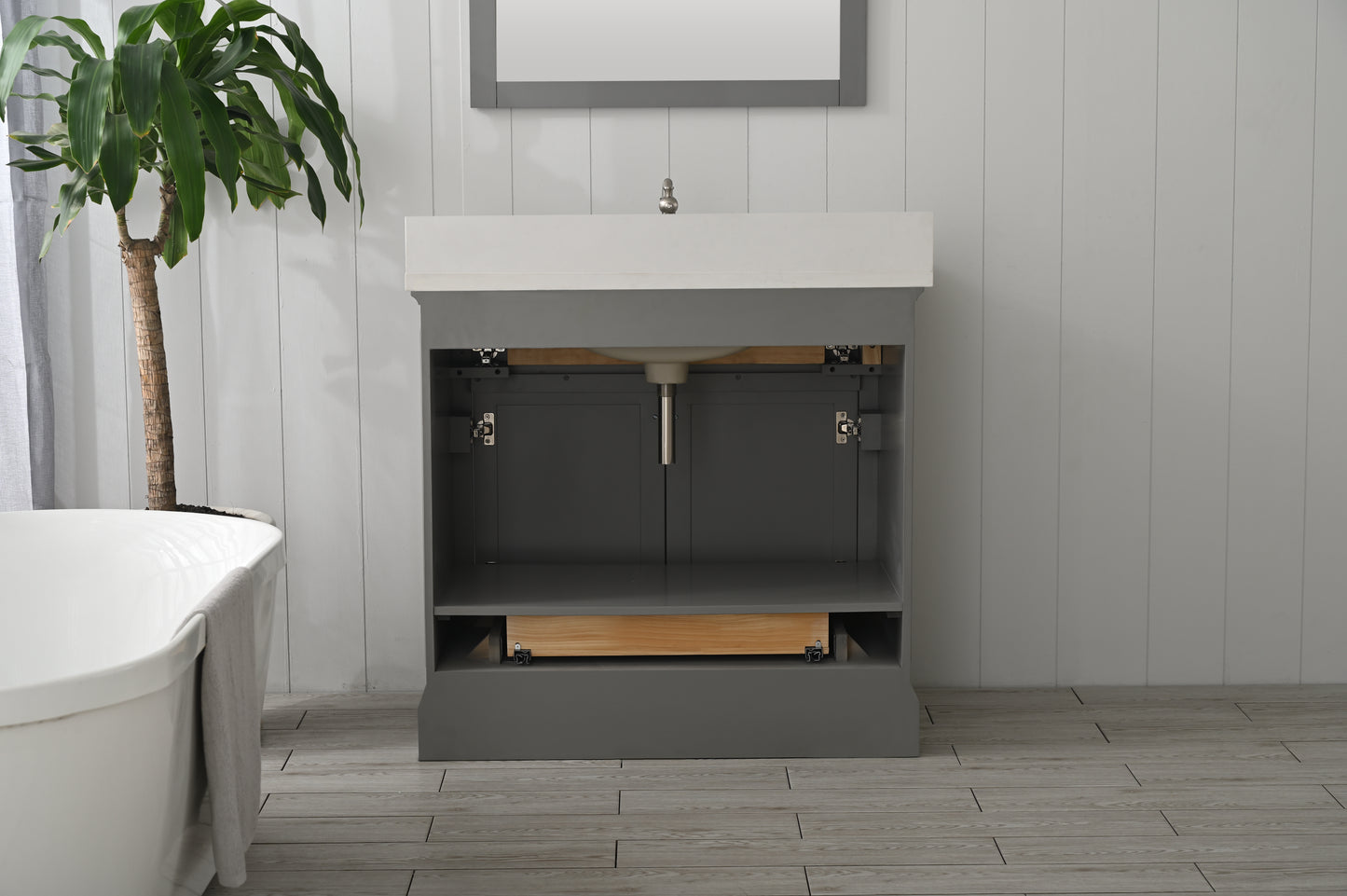 Milano 36" Single Vanity in Gray