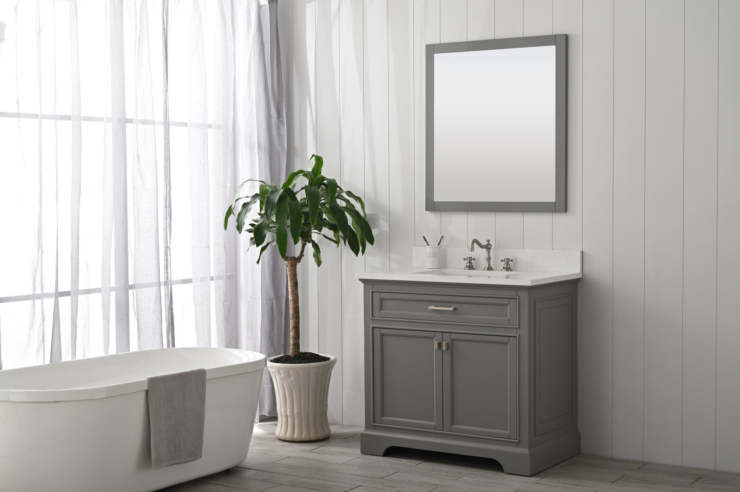 Milano 36" Single Vanity in Gray