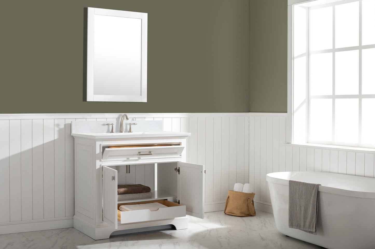 Milano 36" Single Vanity in White