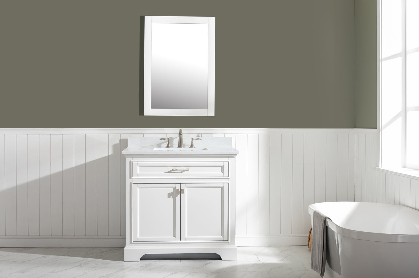 Milano 36" Single Vanity in White