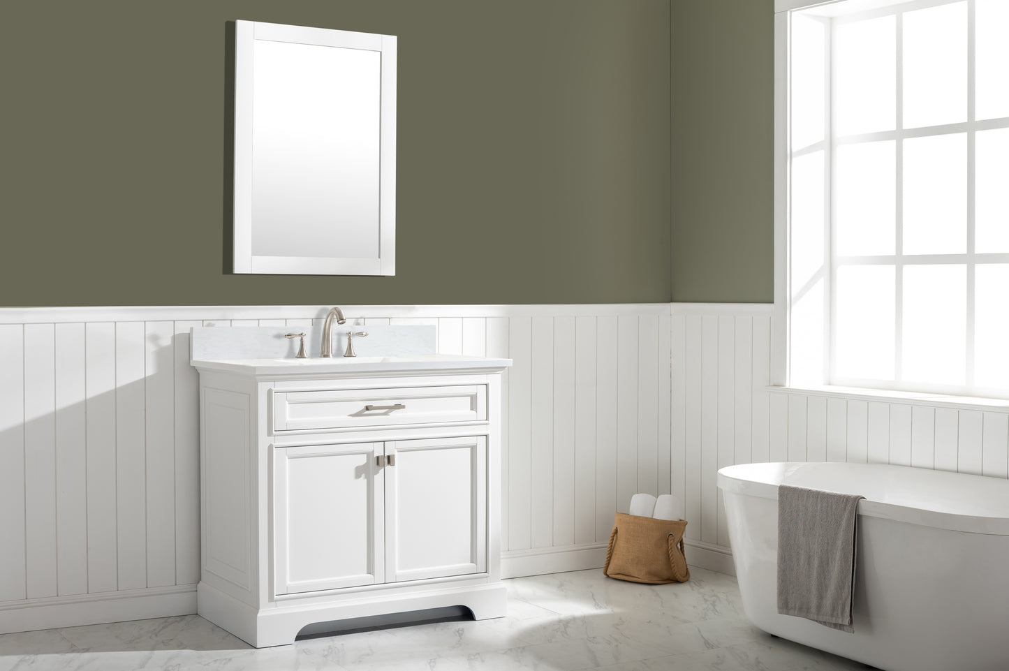 Milano 36" Single Vanity in White