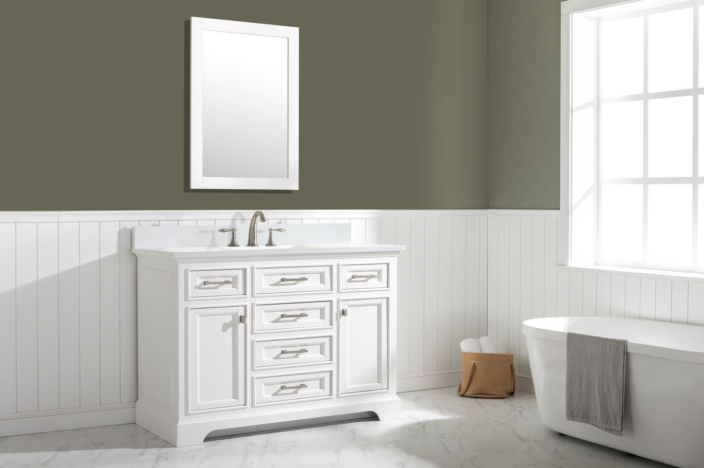 Milano 48" Single Vanity in White