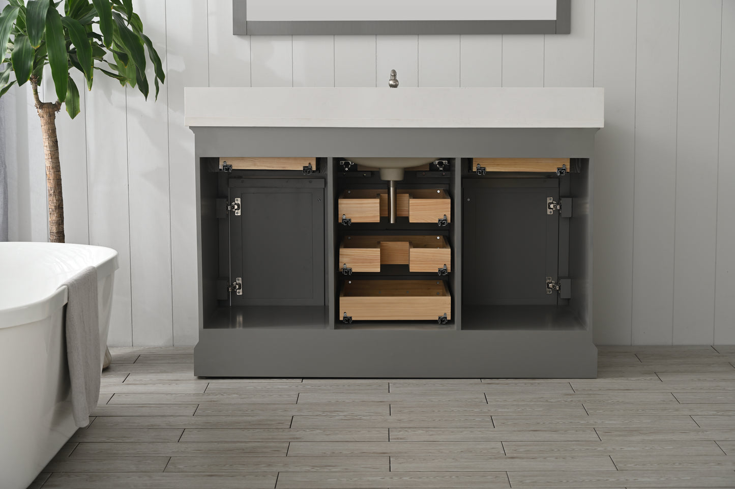 Milano 54" Single Vanity in Gray