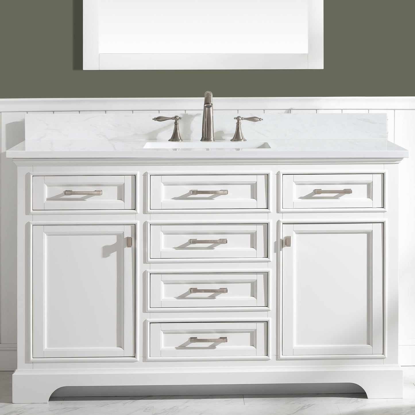 Milano 54" Single Vanity in White