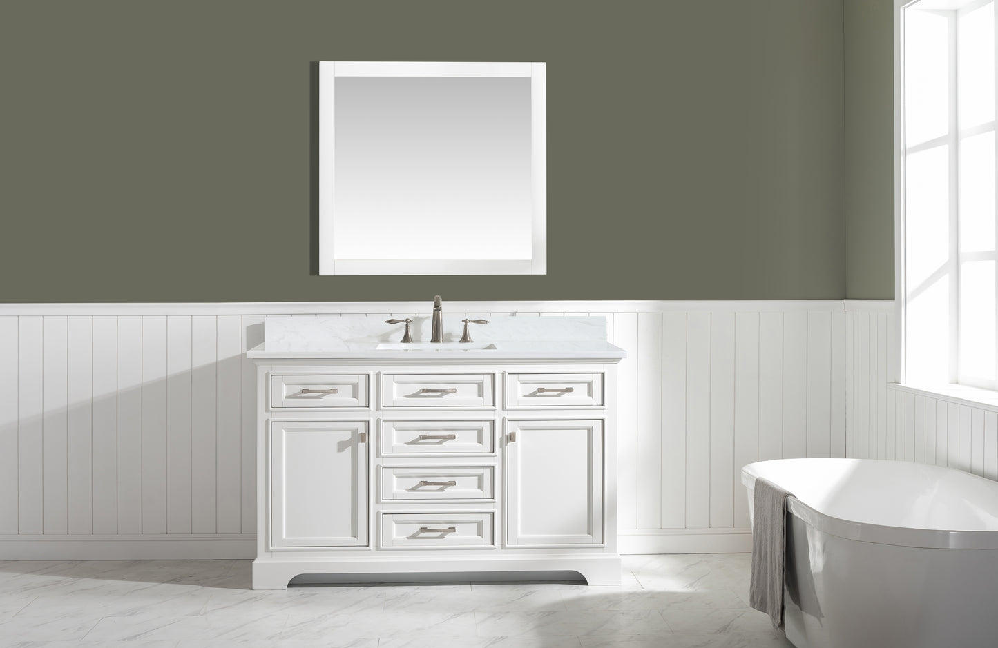 Milano 54" Single Vanity in White