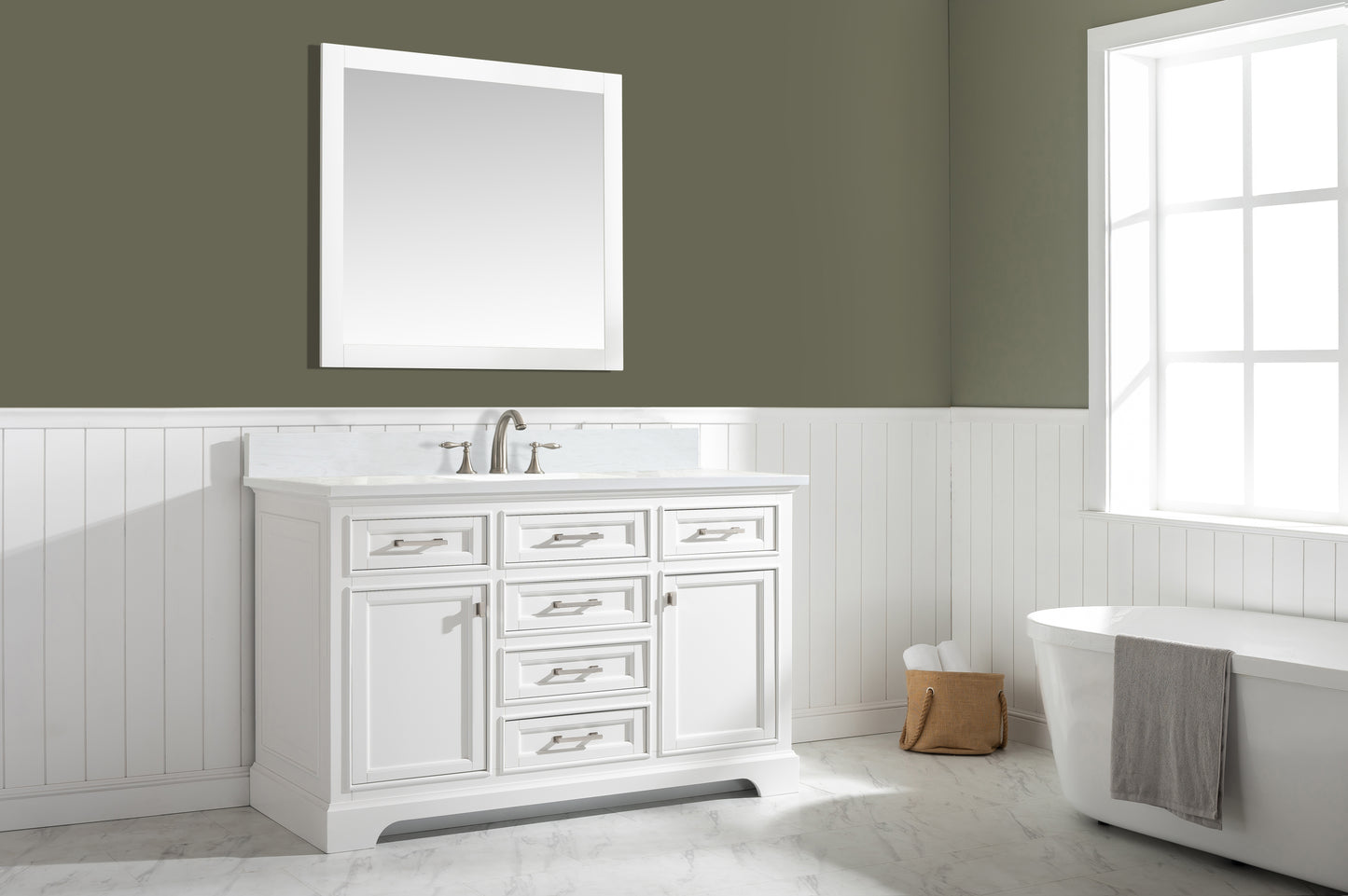 Milano 54" Single Vanity in White