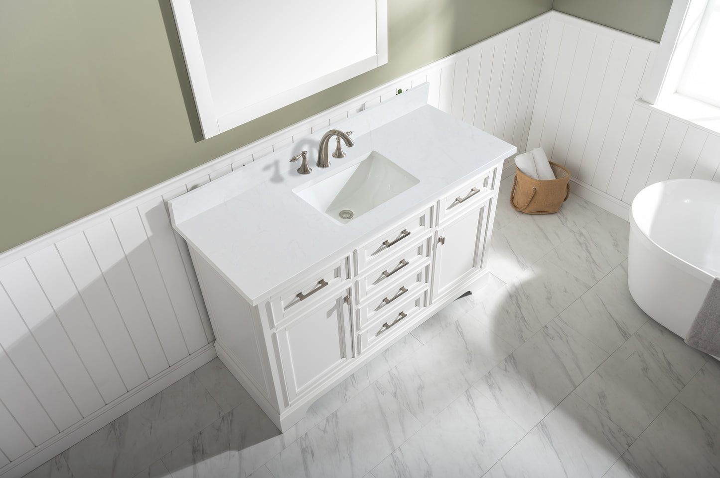 Milano 54" Single Vanity in White