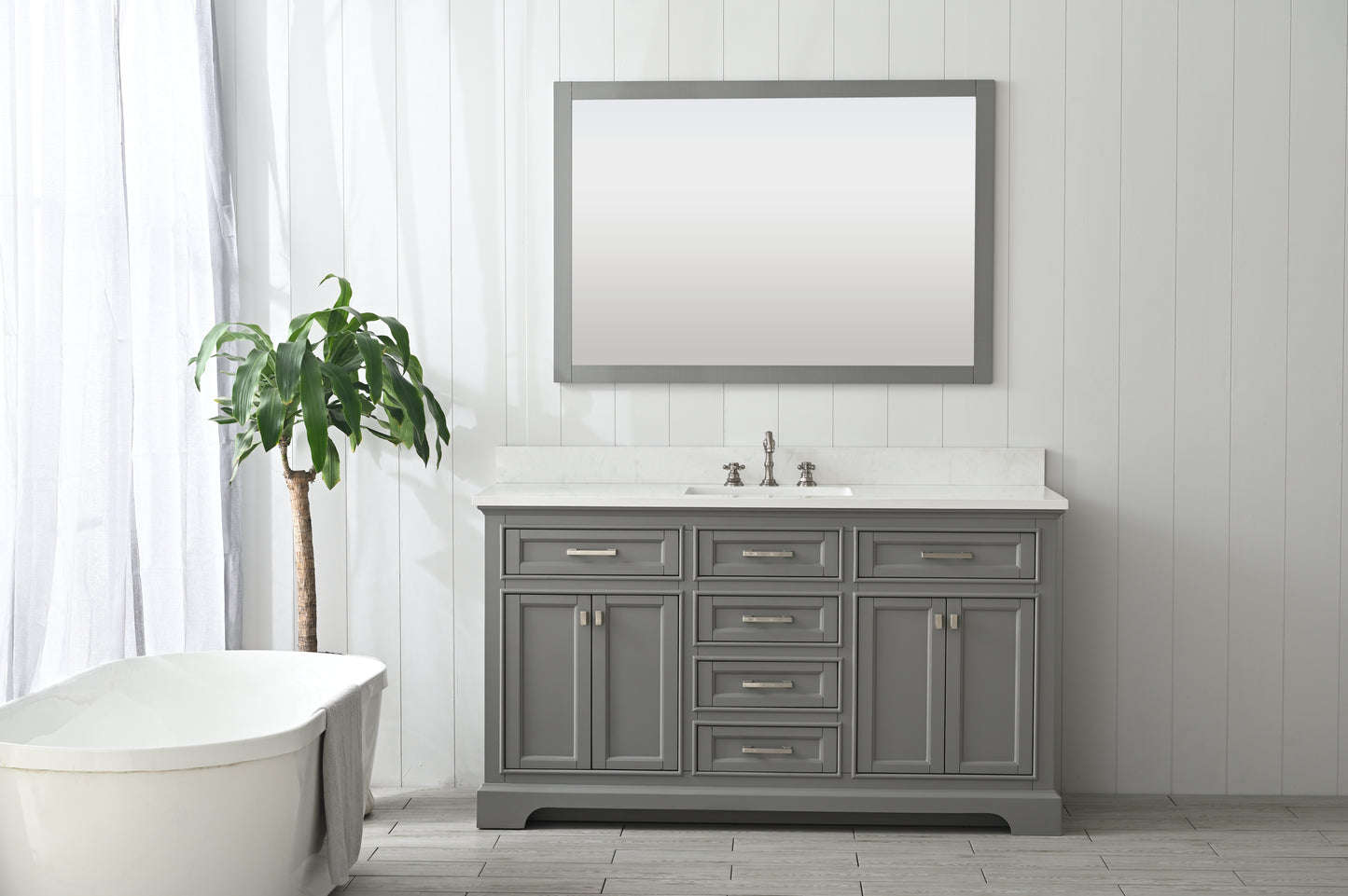 Milano 60" Single Vanity in Gray