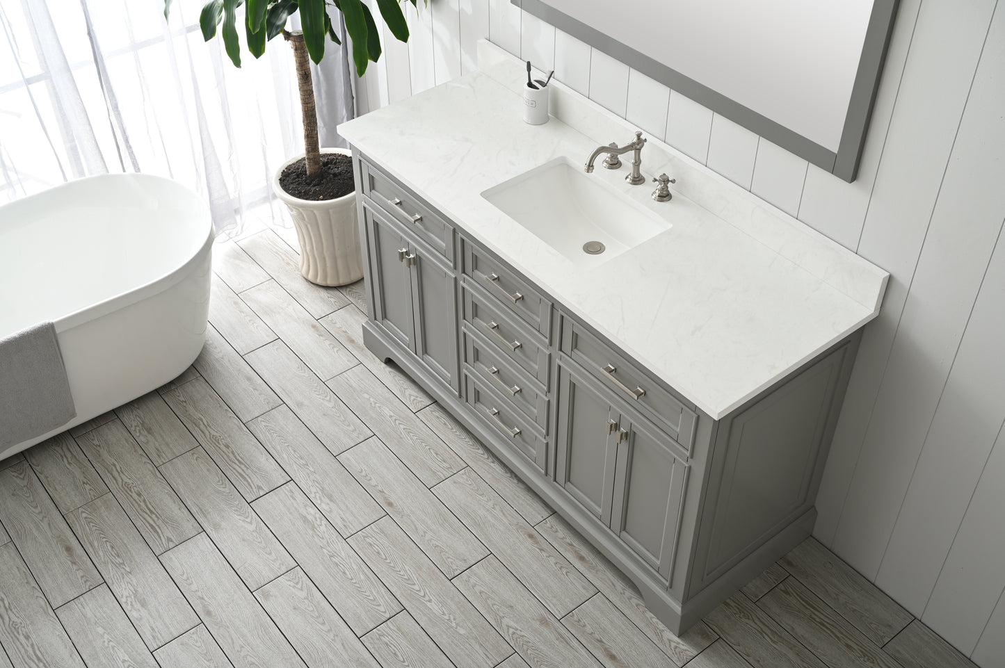 Milano 60" Single Vanity in Gray