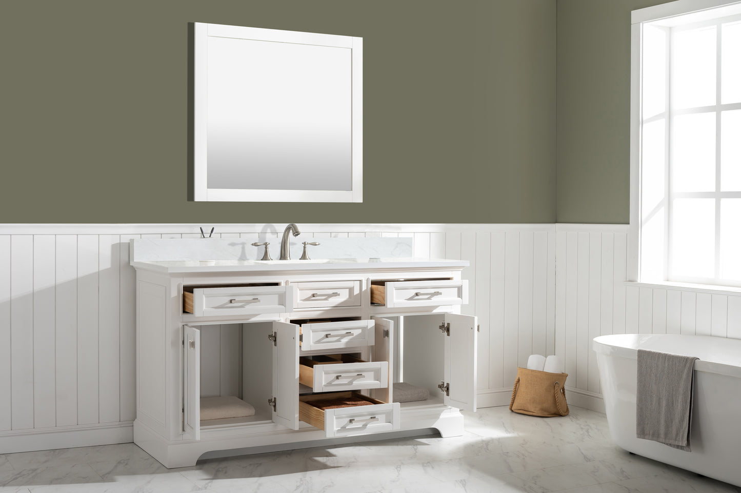 Milano 60" Single Vanity in White