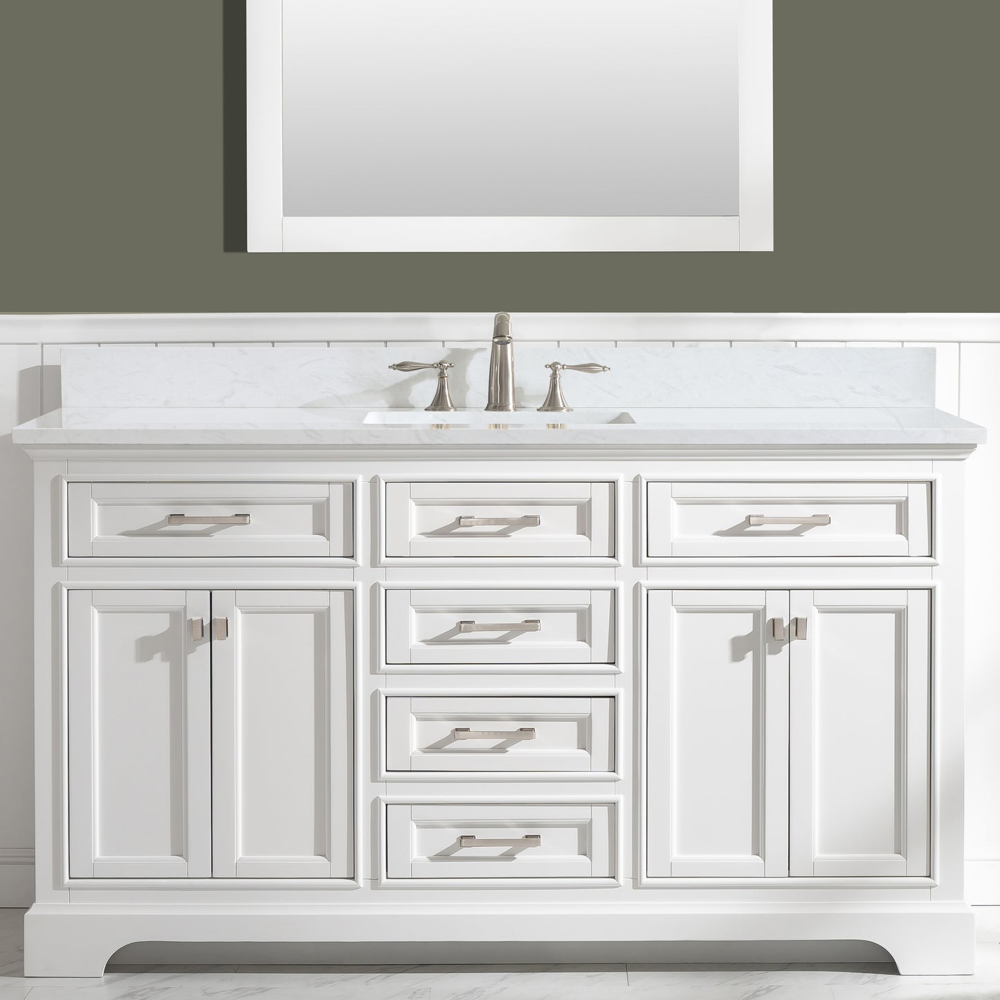 Milano 60" Single Vanity in White