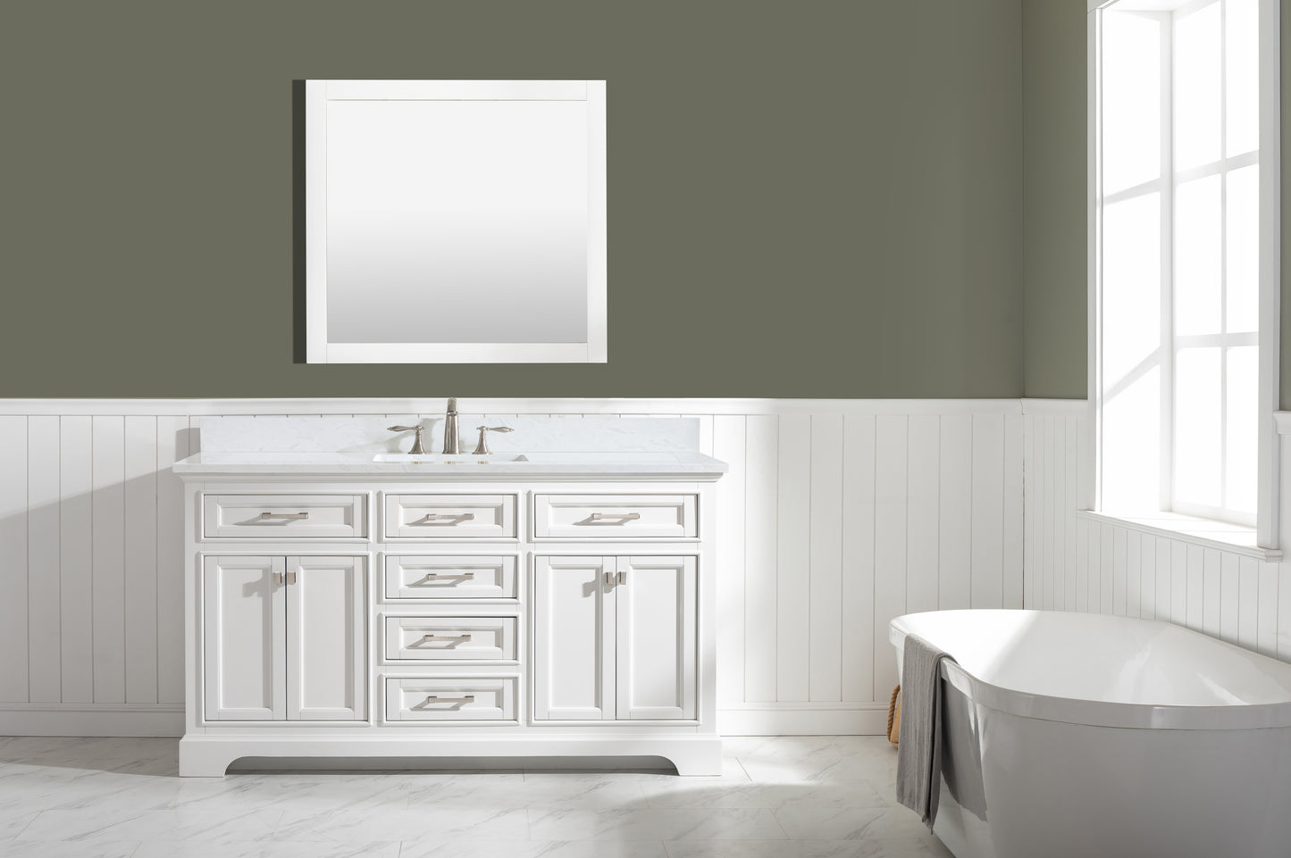 Milano 60" Single Vanity in White