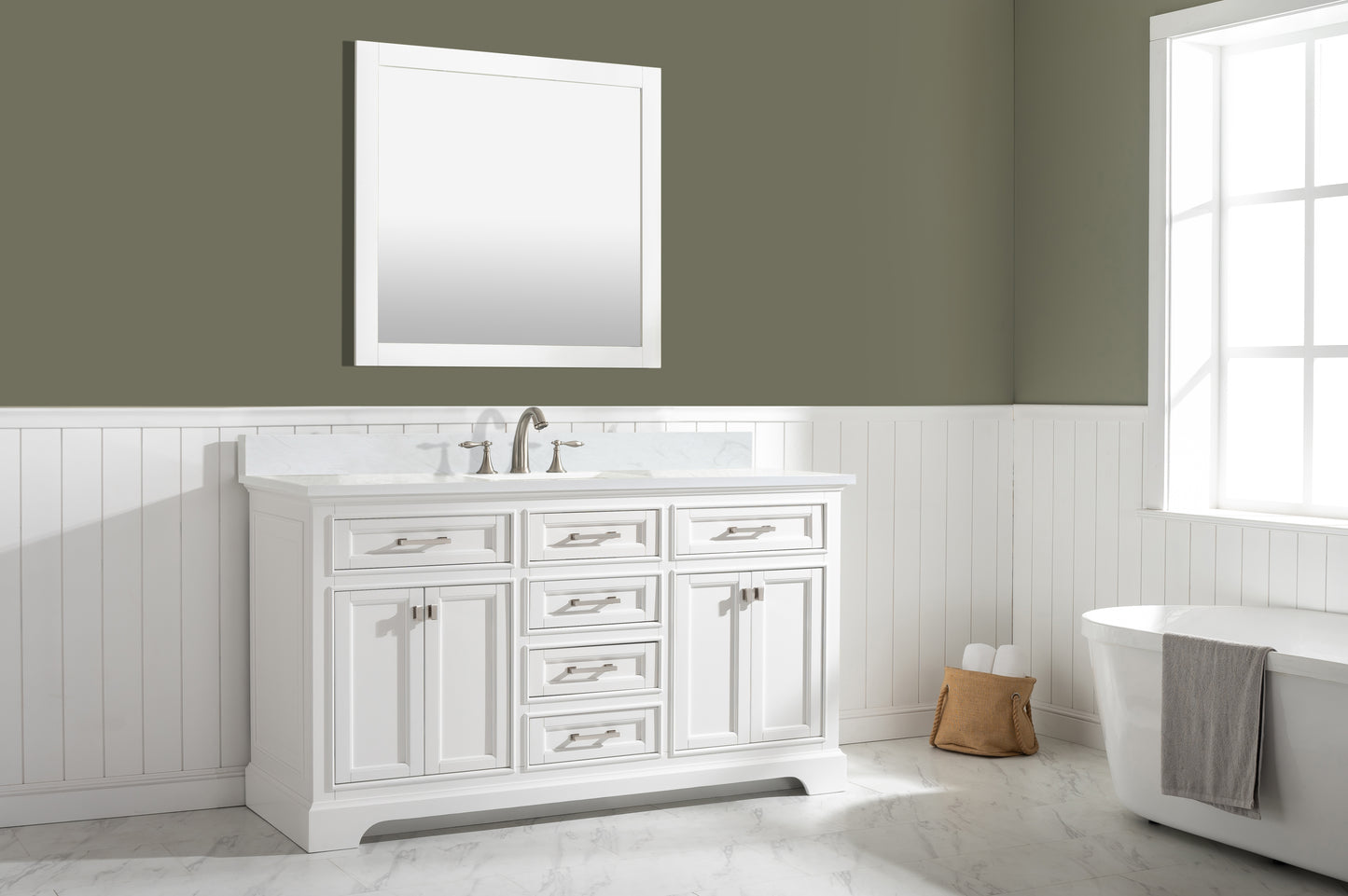 Milano 60" Single Vanity in White