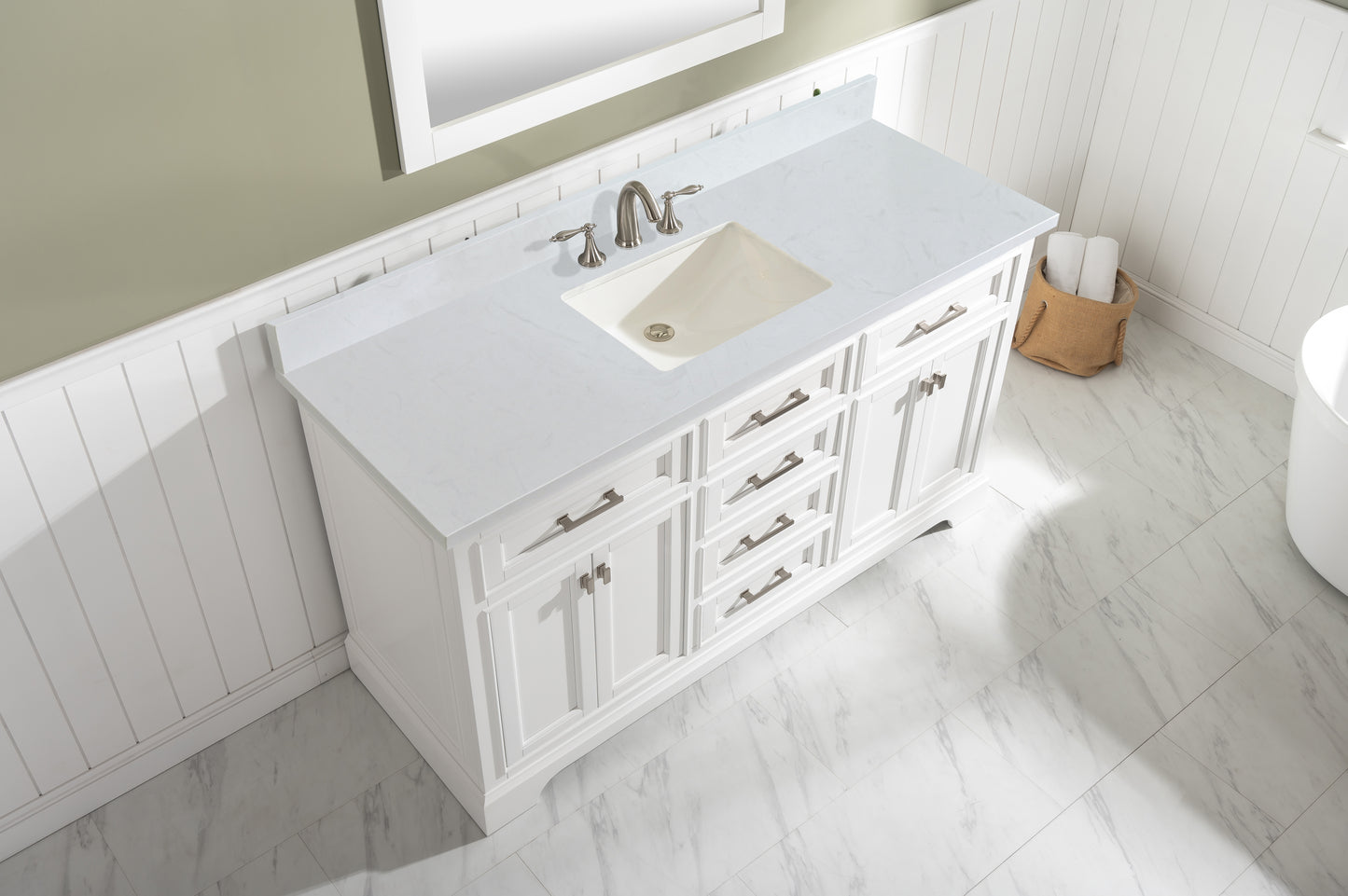 Milano 60" Single Vanity in White