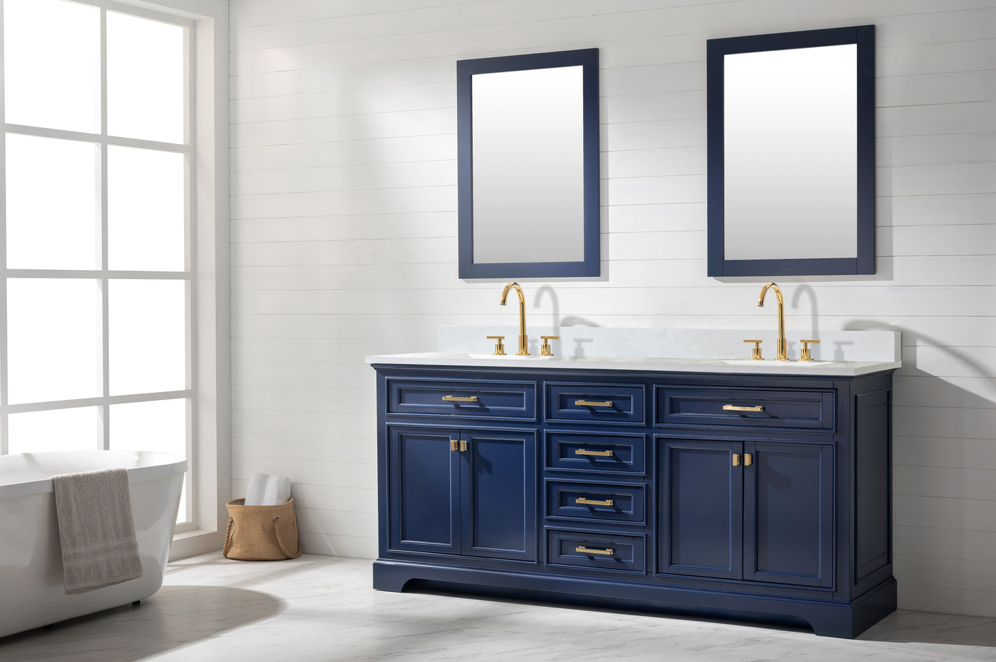 Milano 72" Double Vanity in Blue