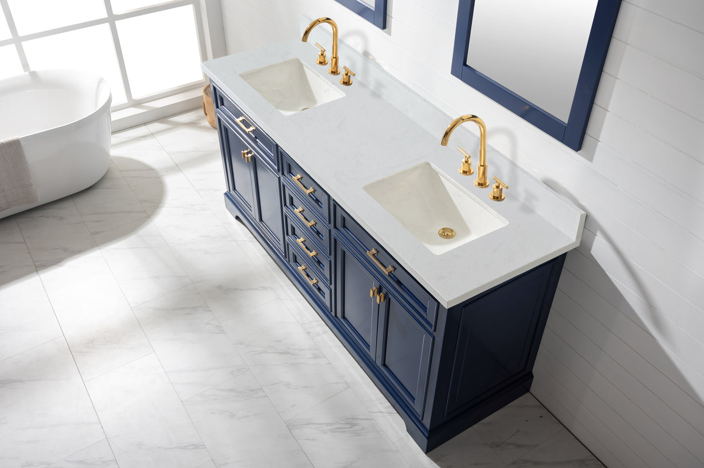 Milano 72" Double Vanity in Blue