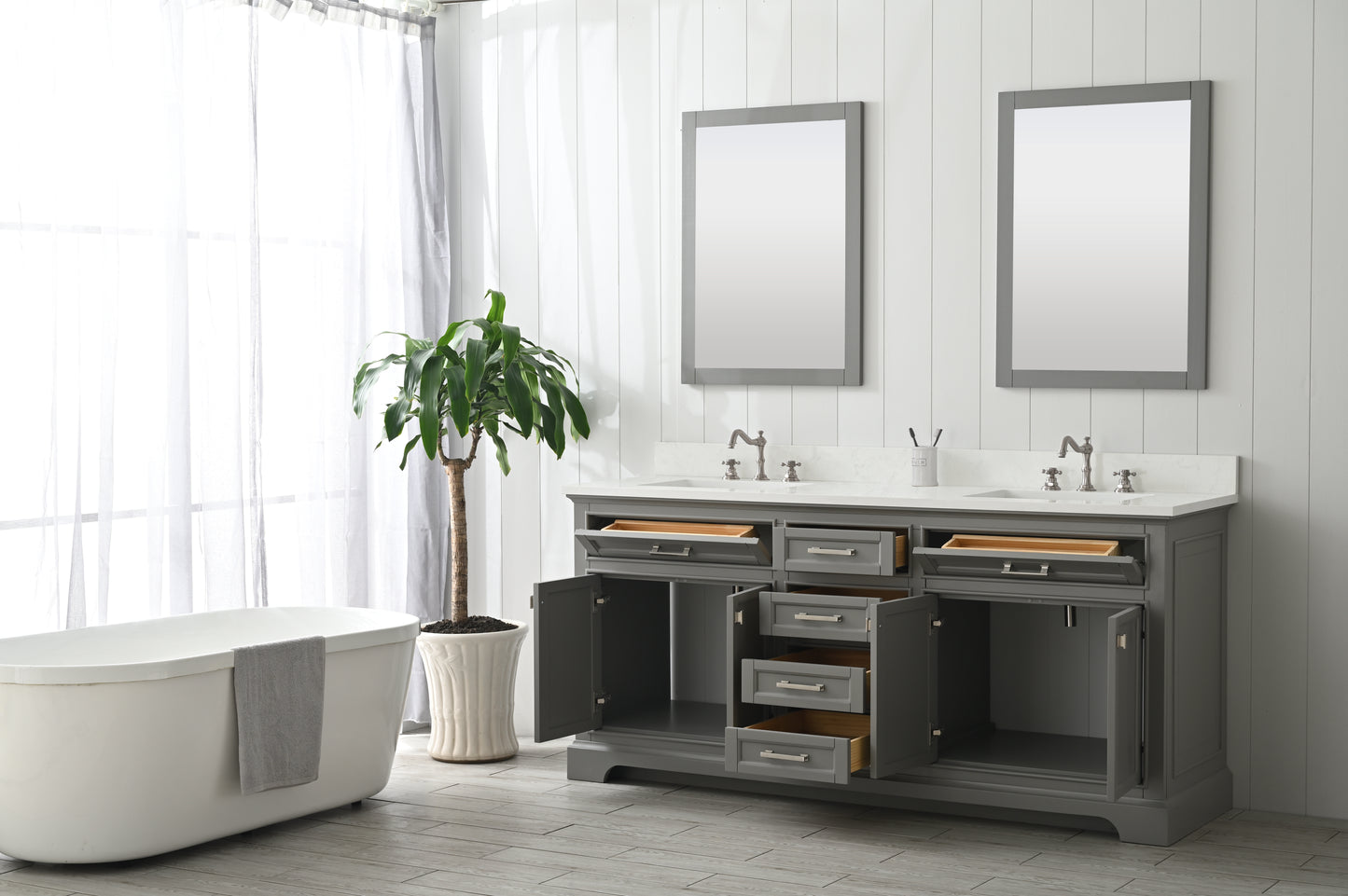 Milano 72" Double Vanity in Gray