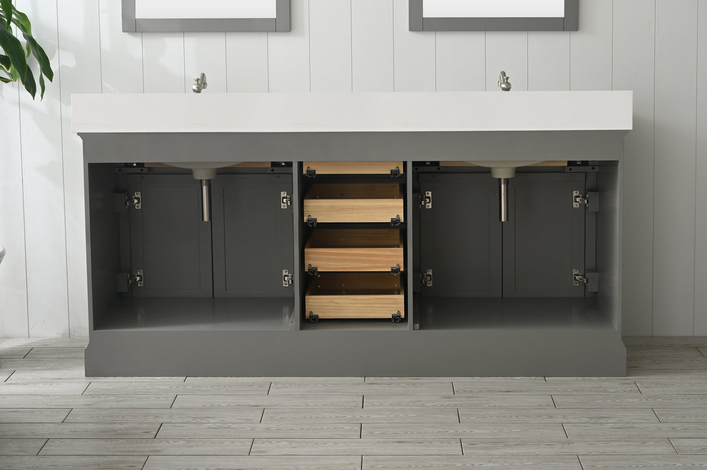Milano 72" Double Vanity in Gray