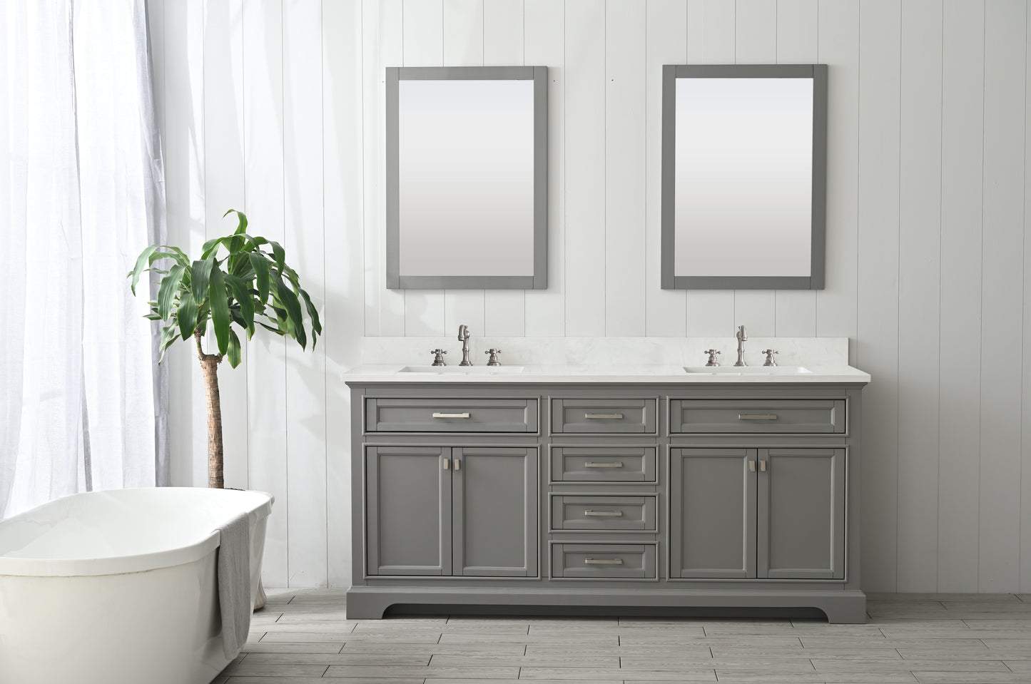 Milano 72" Double Vanity in Gray
