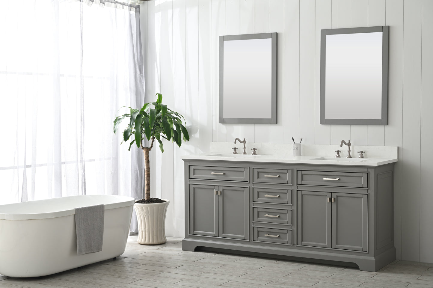 Milano 72" Double Vanity in Gray