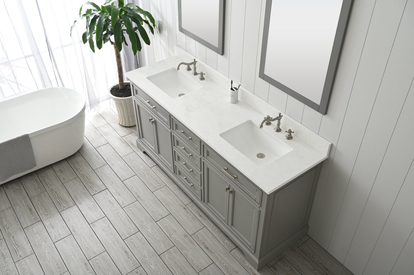 Milano 72" Double Vanity in Gray