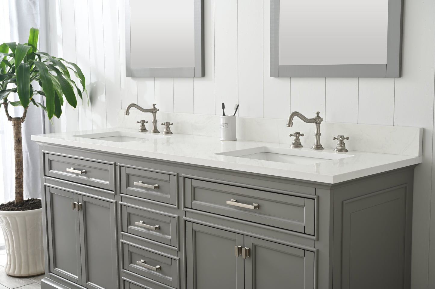 Milano 72" Double Vanity in Gray