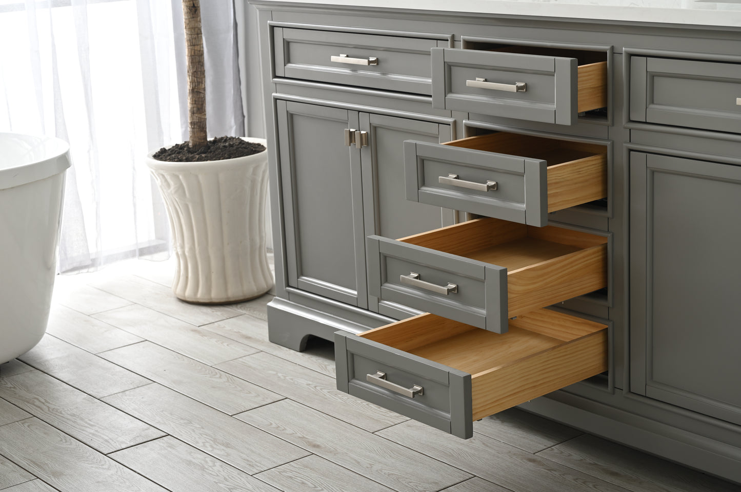Milano 72" Double Vanity in Gray