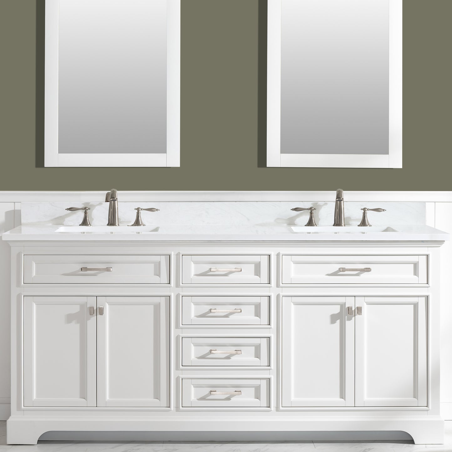 Milano 72" Double Vanity in White