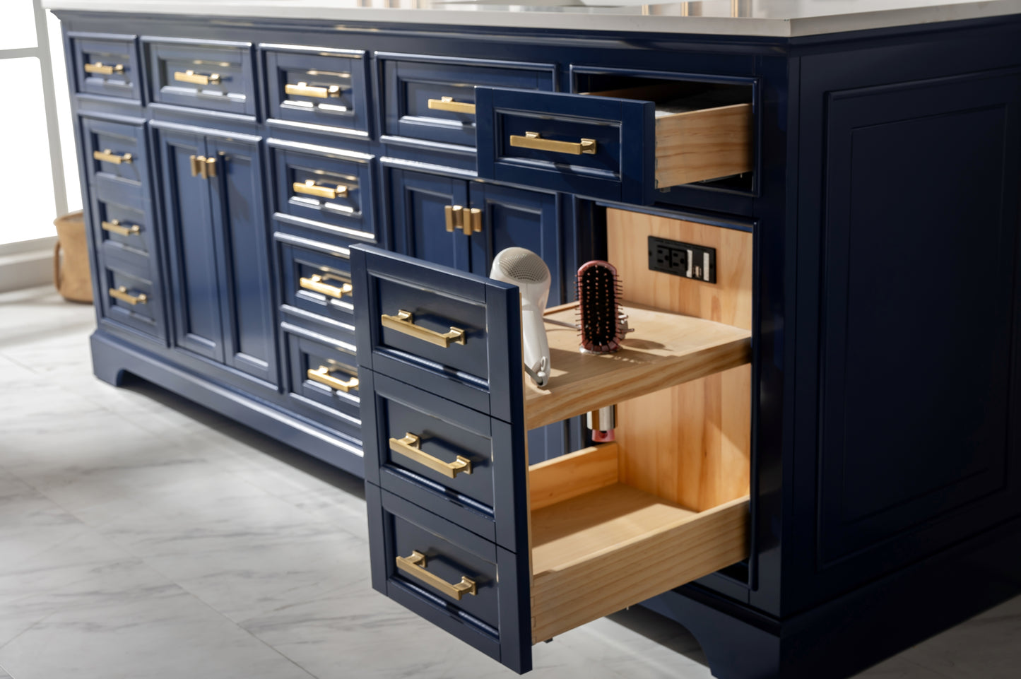 Milano 84" Double Vanity in Blue