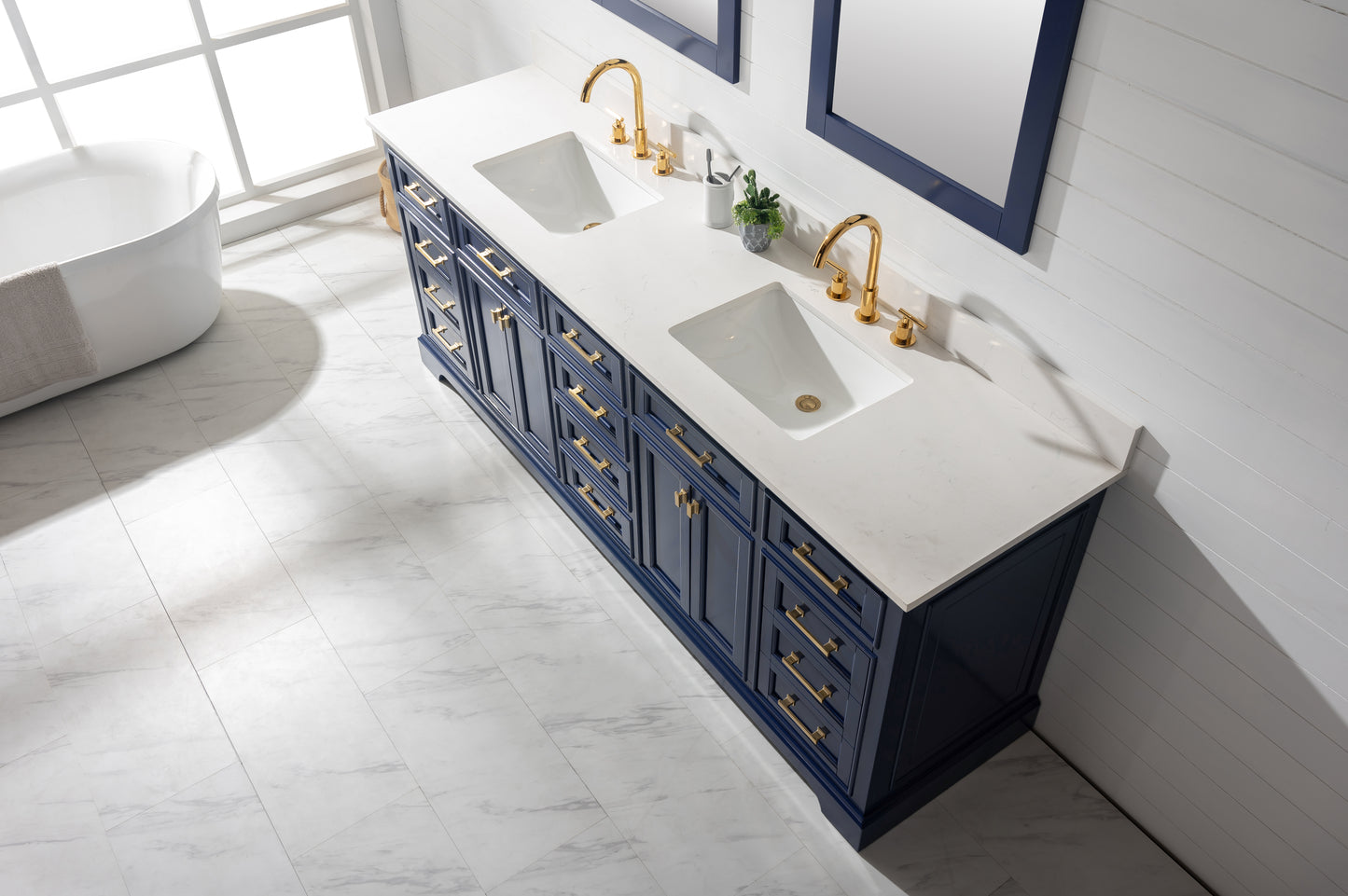 Milano 84" Double Vanity in Blue