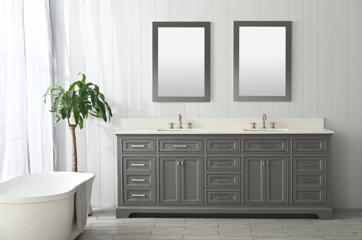 Milano 84" Double Vanity in Gray