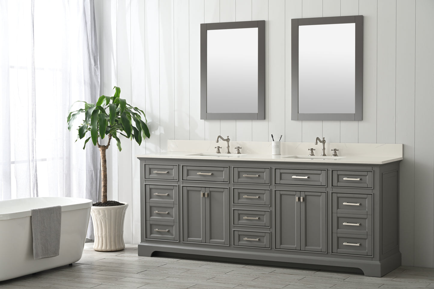 Milano 84" Double Vanity in Gray