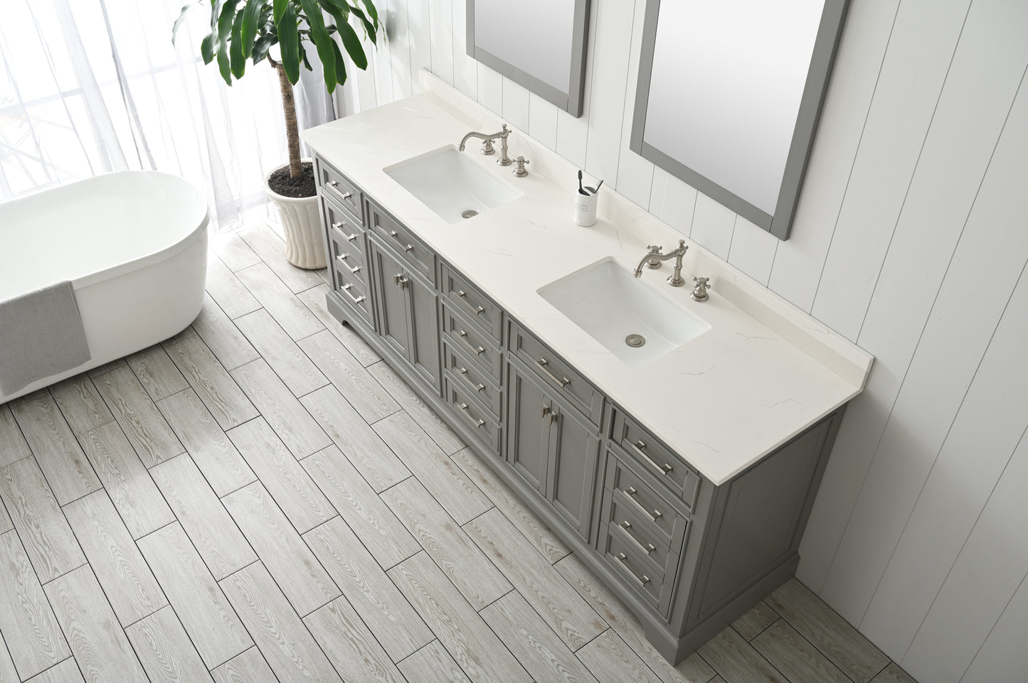 Milano 84" Double Vanity in Gray