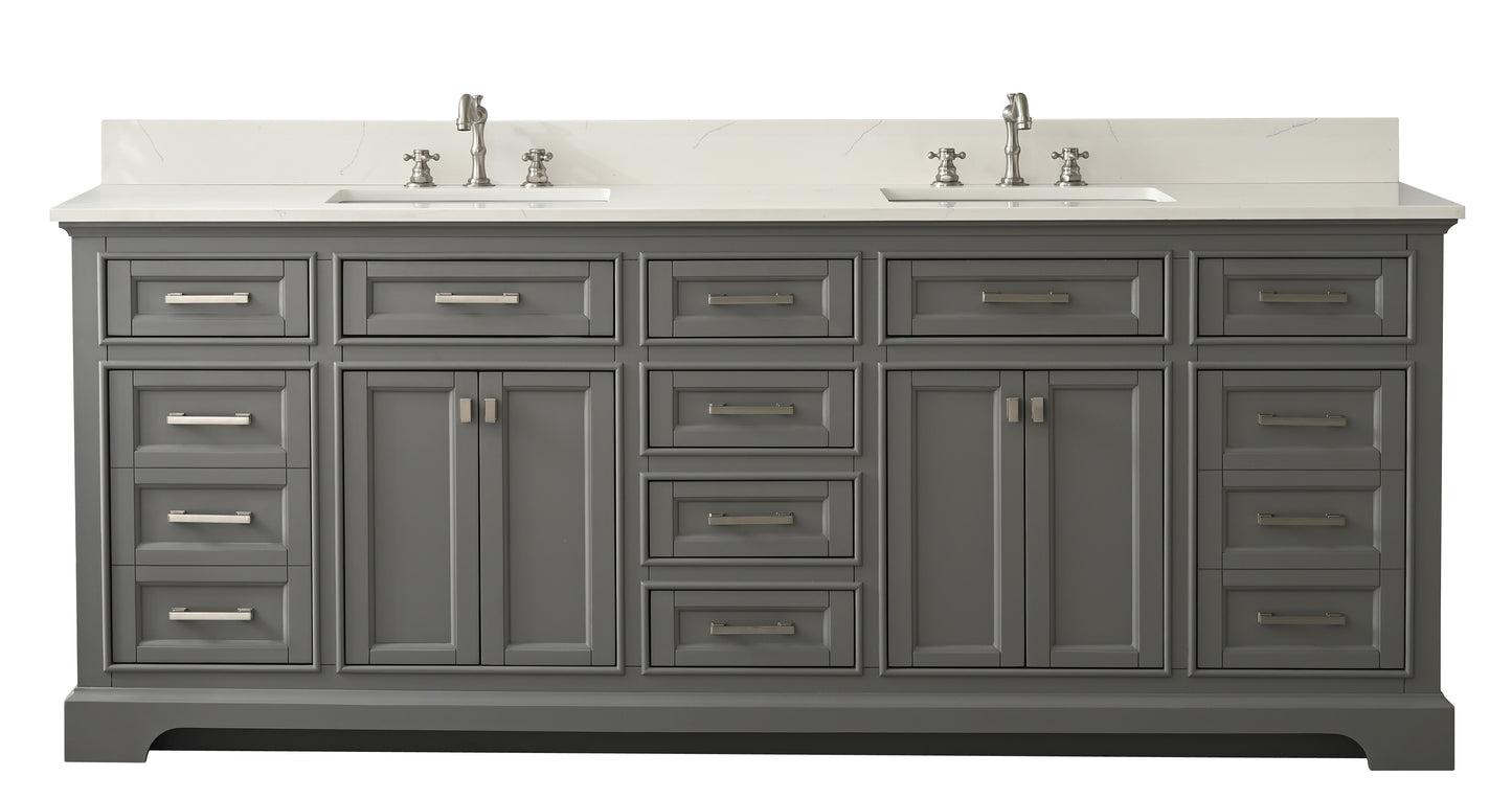 Milano 84" Double Vanity in Gray