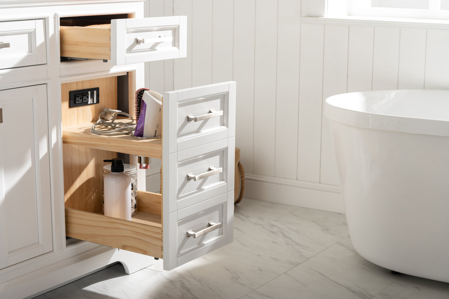 Milano 84" Double Vanity in White