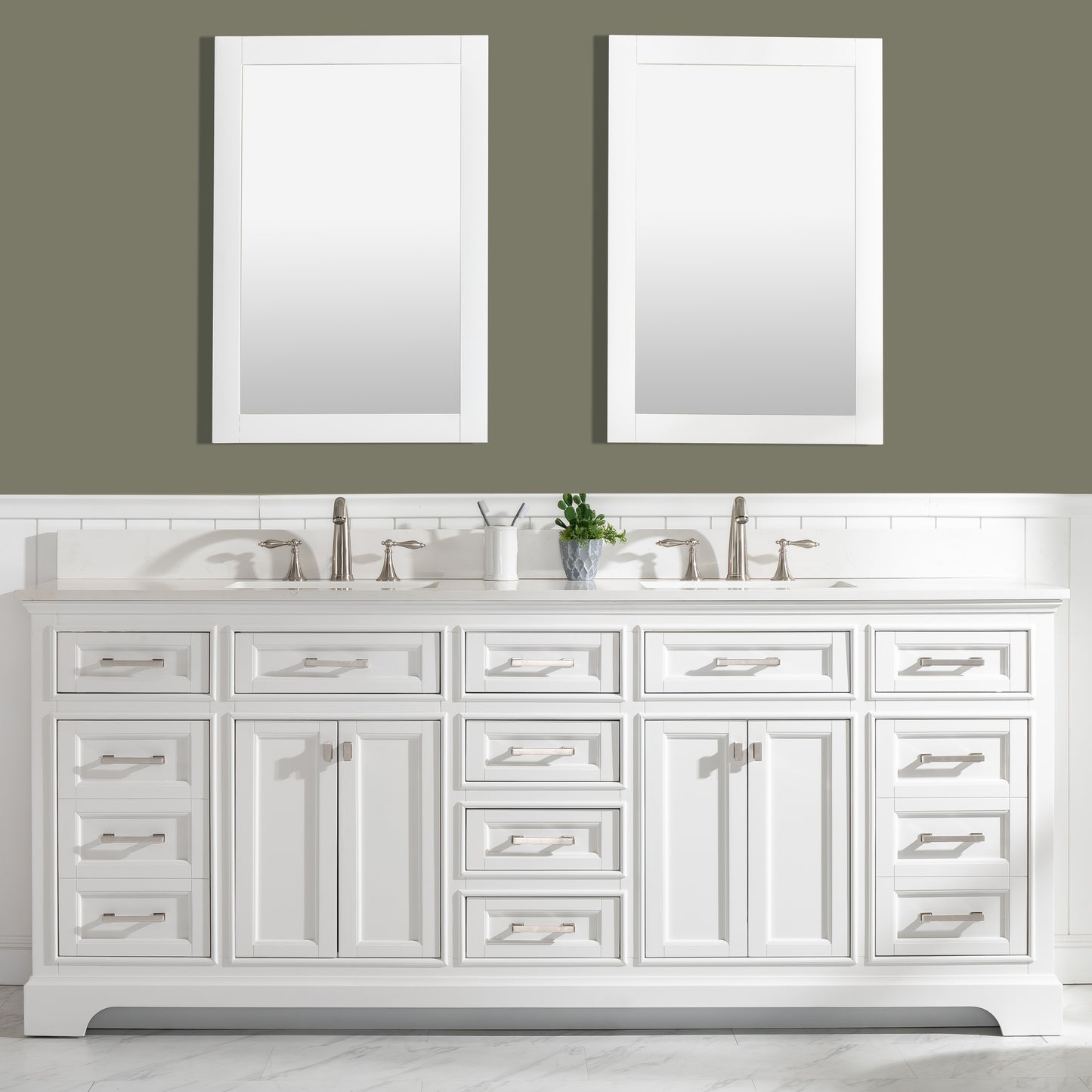 Milano 84" Double Vanity in White