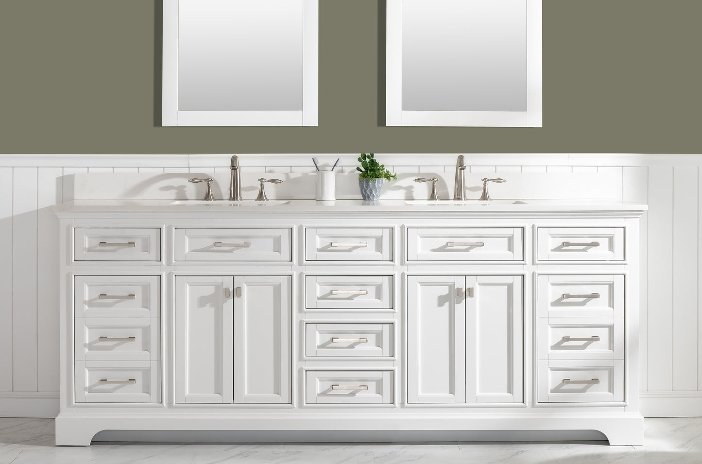 Milano 84" Double Vanity in White