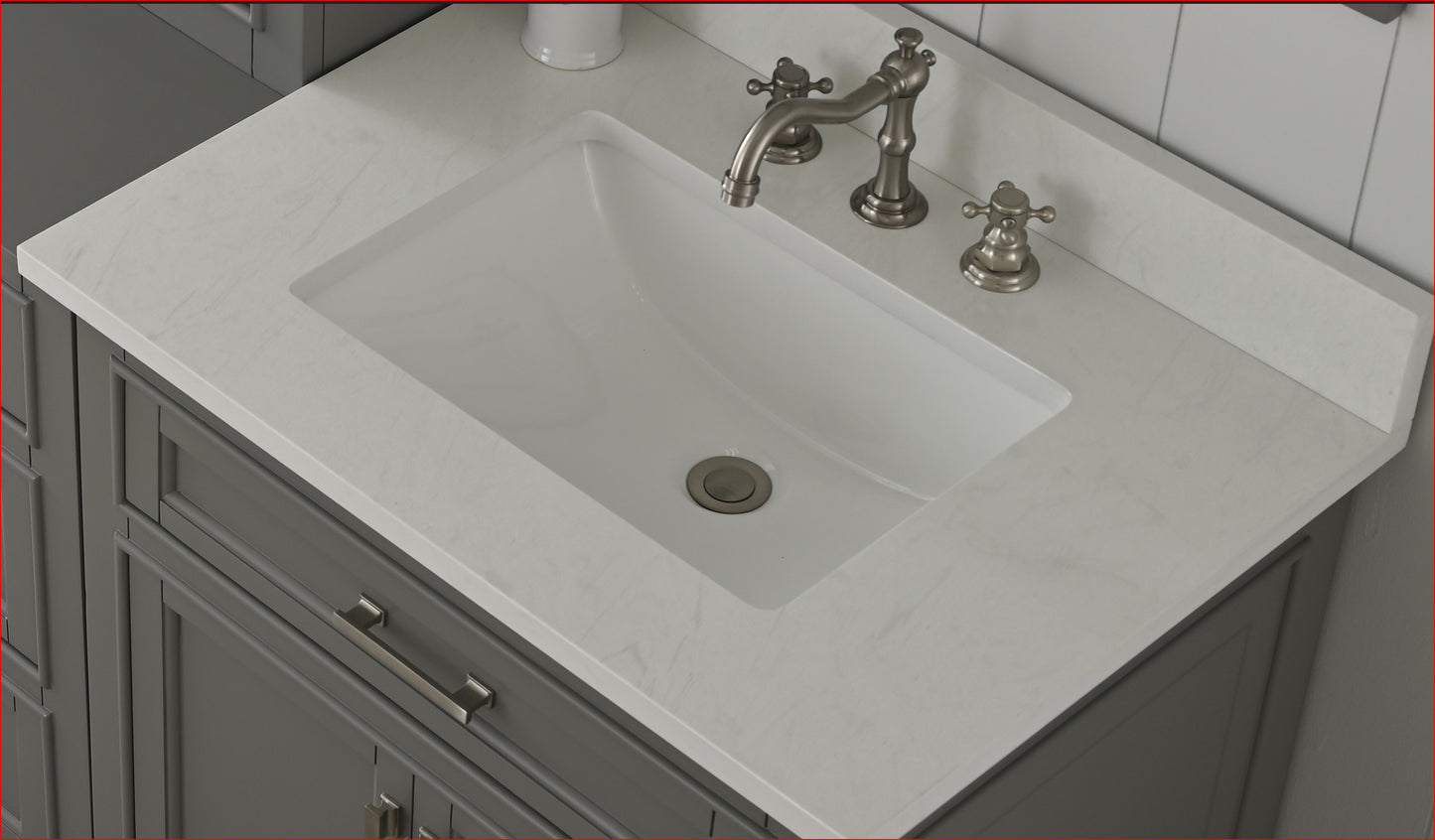 Milano 84" Double Sink Bathroom Vanity Modular Set in Gray