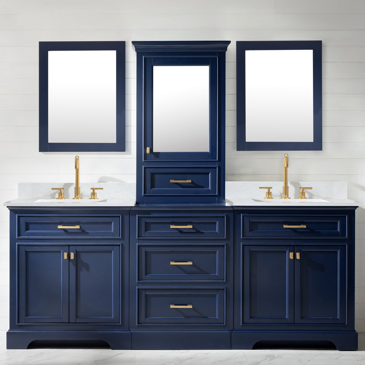 Milano 96" Double Sink Bathroom Vanity Modular Set in Blue