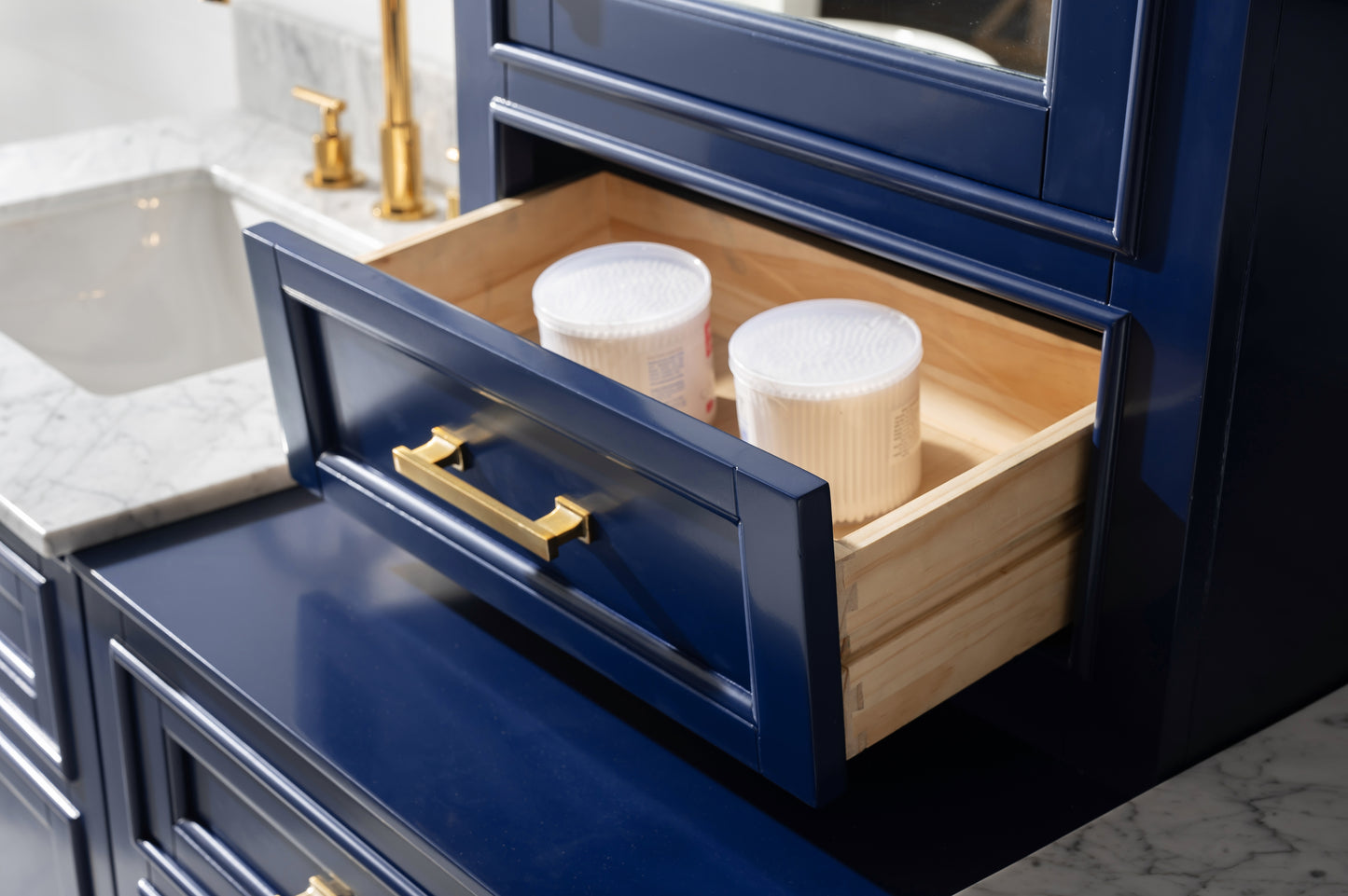 Milano 96" Double Sink Bathroom Vanity Modular Set in Blue