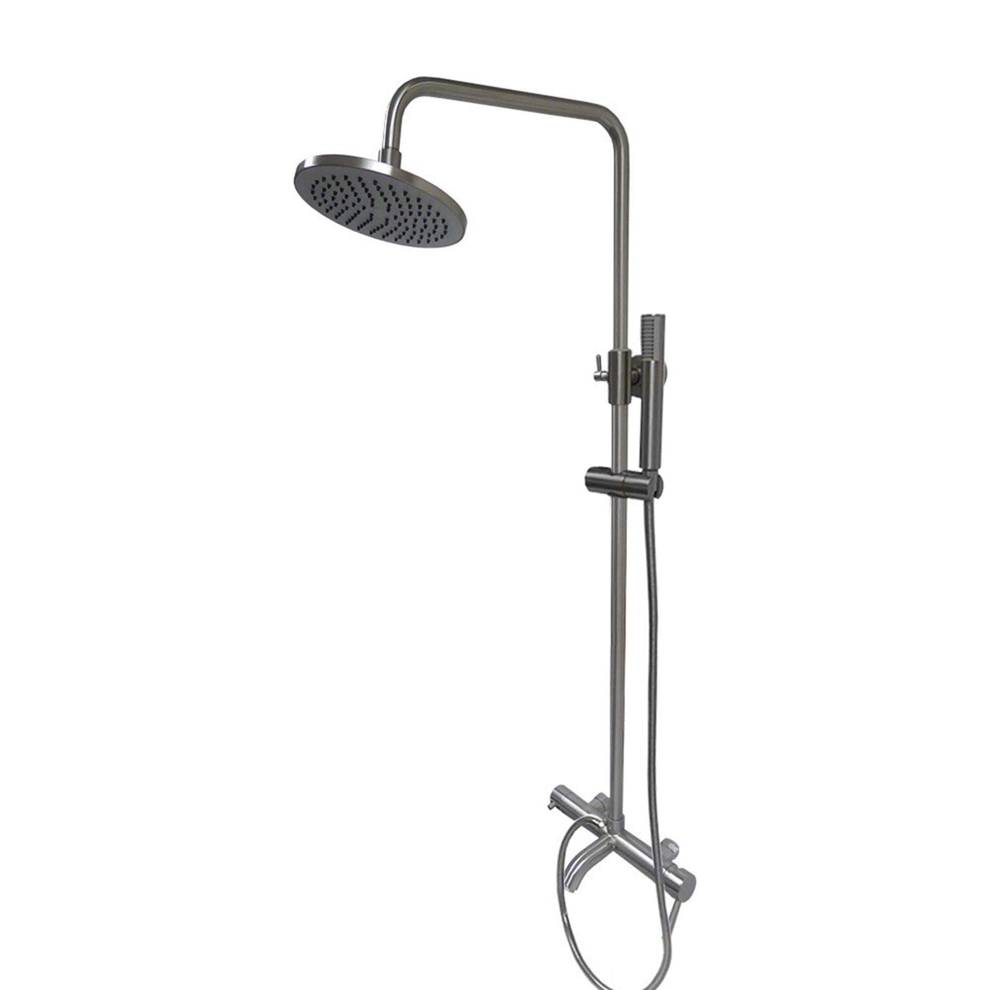 Rainfall Shower and Tub Wall Mount Faucet with Hand Shower in Brushed Nickel